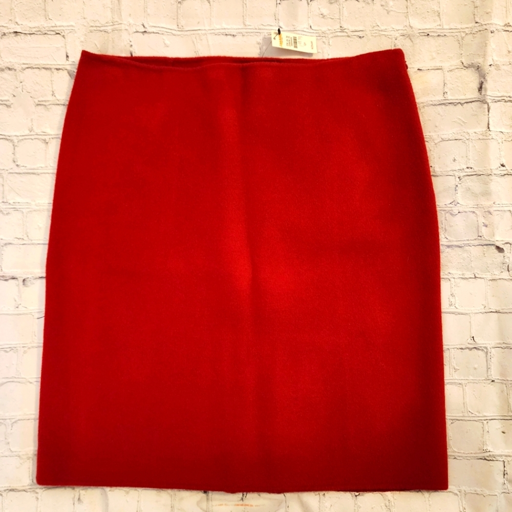 Talbots red wool skirt